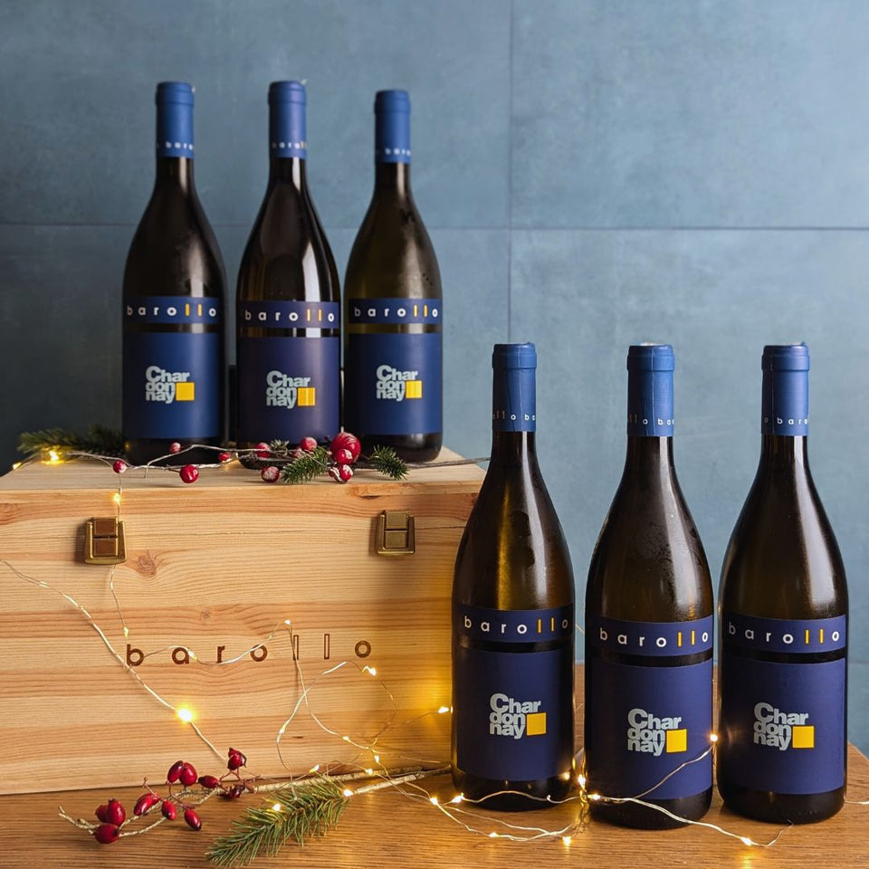 Confezione Natalizia Chardonnay History in cassa di legno